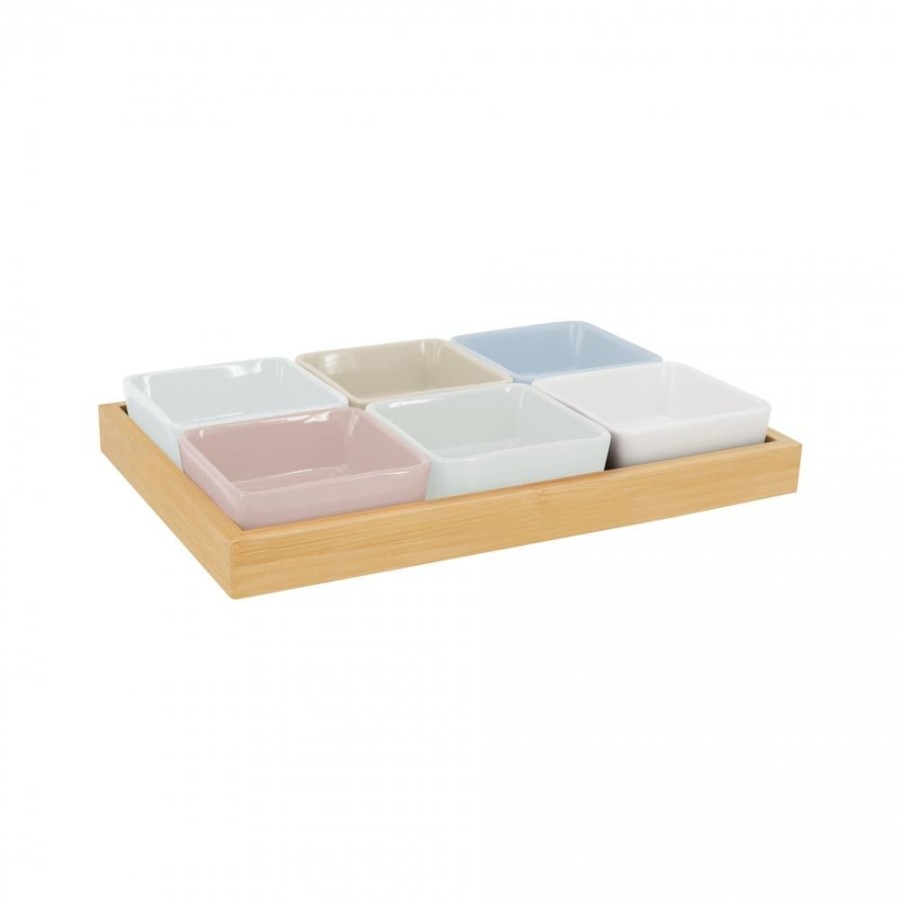 Table & Kitchen Remember | Bowl Set With Wooden Tray No. 2, Set Of 7