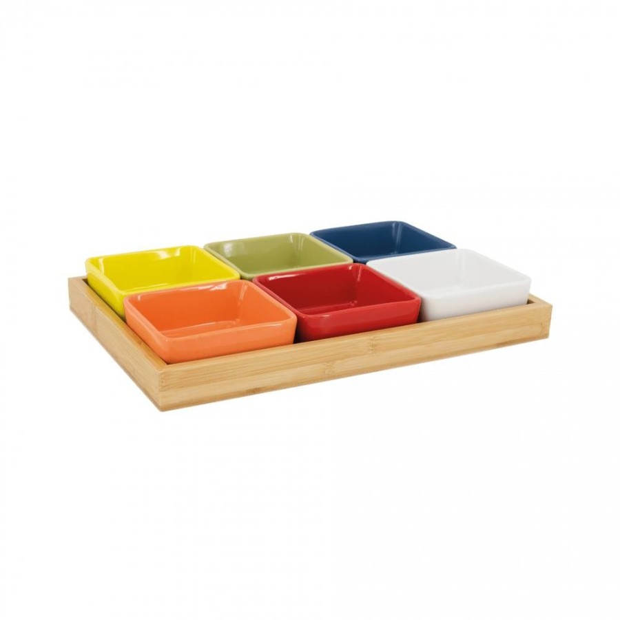 Table & Kitchen Remember | Bowl Set With Wooden Tray No. 1, Set Of 7