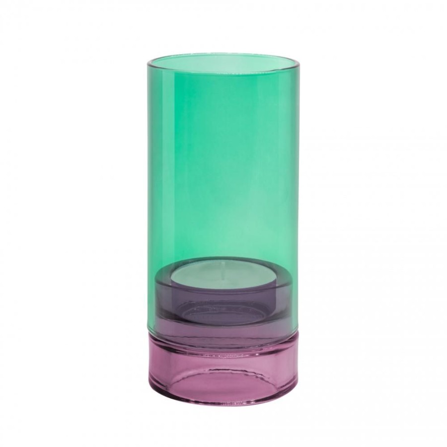 Living Remember | Glass Lantern 'Lys' Aqua