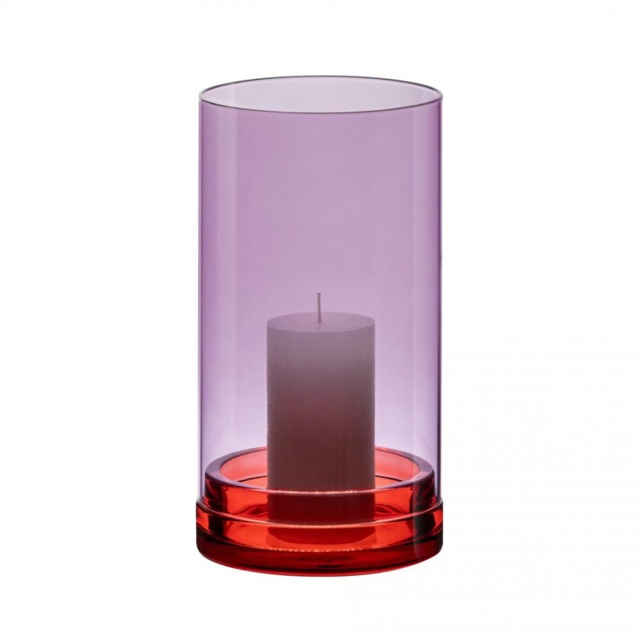 Living Remember | Glass Lantern Large 'Lucius' Violett