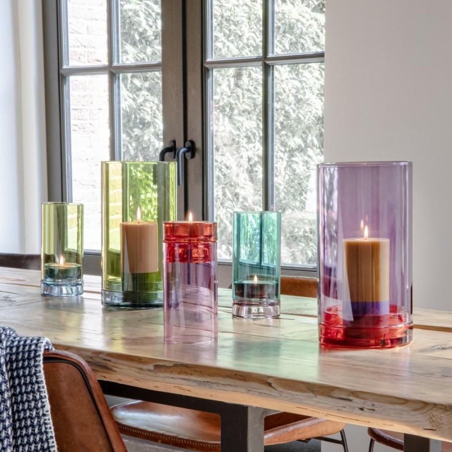 Living Remember | Glass Lantern Large 'Lucius' Violett